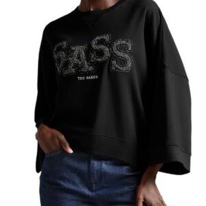 Ted Baker Sassi Graphic Sweatshirt Cropped Size 2